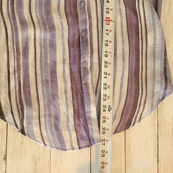 Zac and Rachel Stripe Tunic Button Up Blouse Top Small NEW Relaxed Coastal - Picture 7 of 8